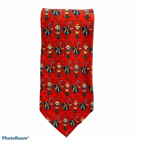 100% Silk Handmade Nutcracker Christmas Mens Tie - Picture 2 of 7